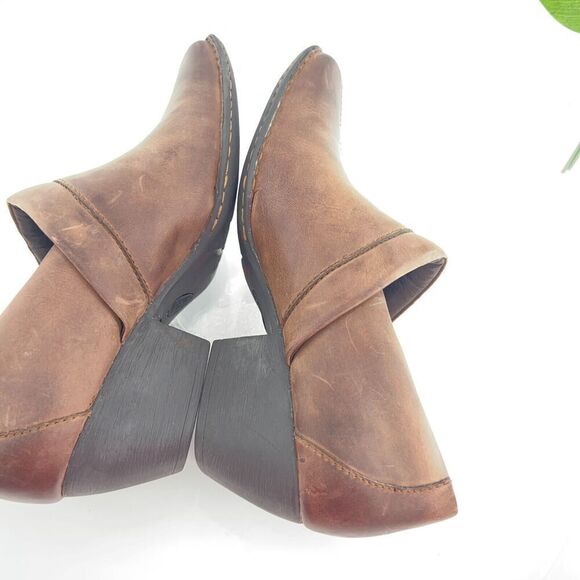 Born Women's Kinney Boot Size 11 Block Heel Shootie Brown Leather Moto Bootie - Picture 8 of 15